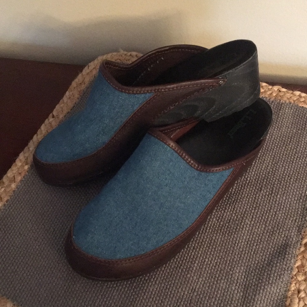 💐BOGO! Vintage L.L. Bean Leather and Denim Mules